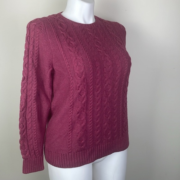 L.L. Bean Crewneck Cable Knit Sweater - Picture 4 of 7